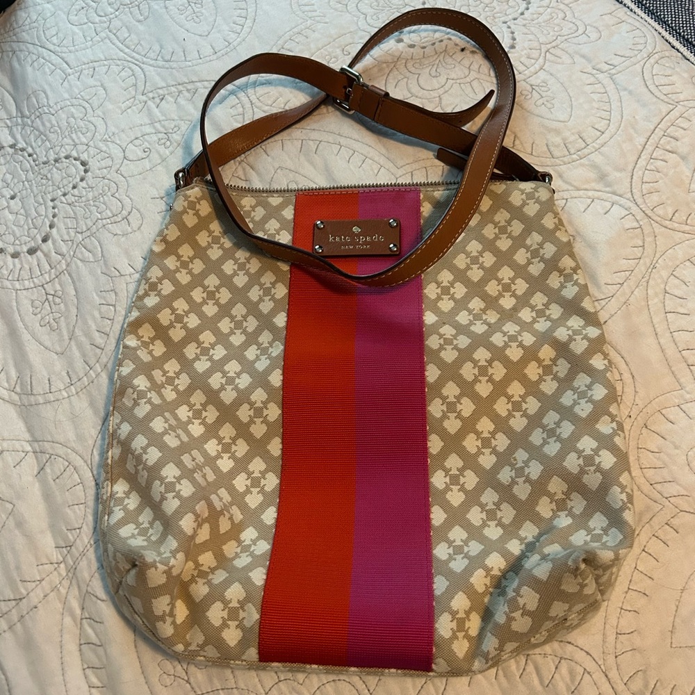 Kate Spade Beige and Pink Shoulder Bag